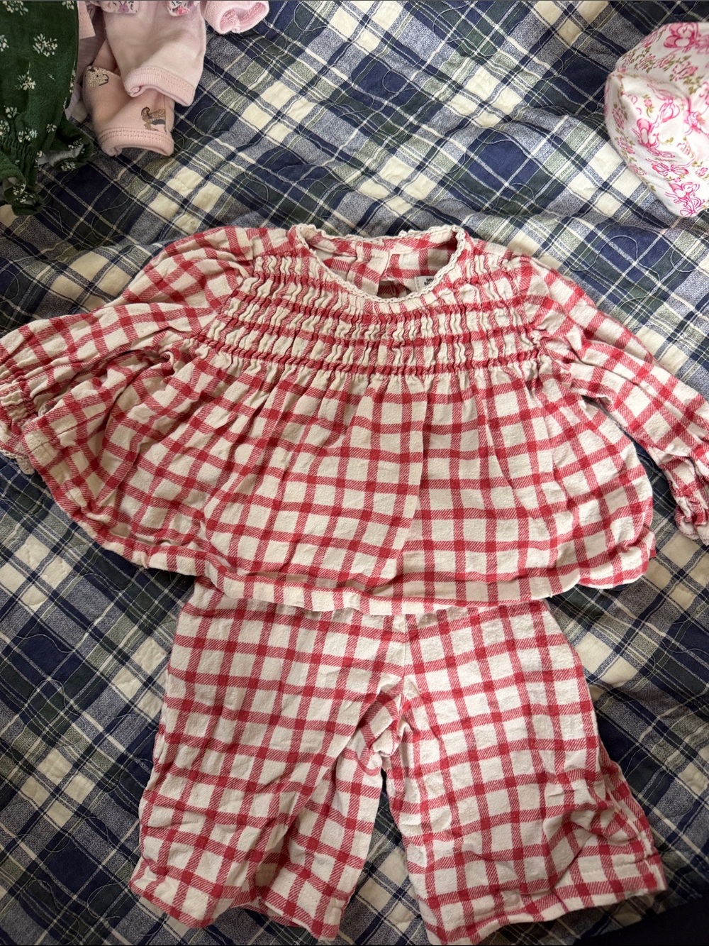 Amazon Essentials x Sofia Grainge Pink and White Plaid Set